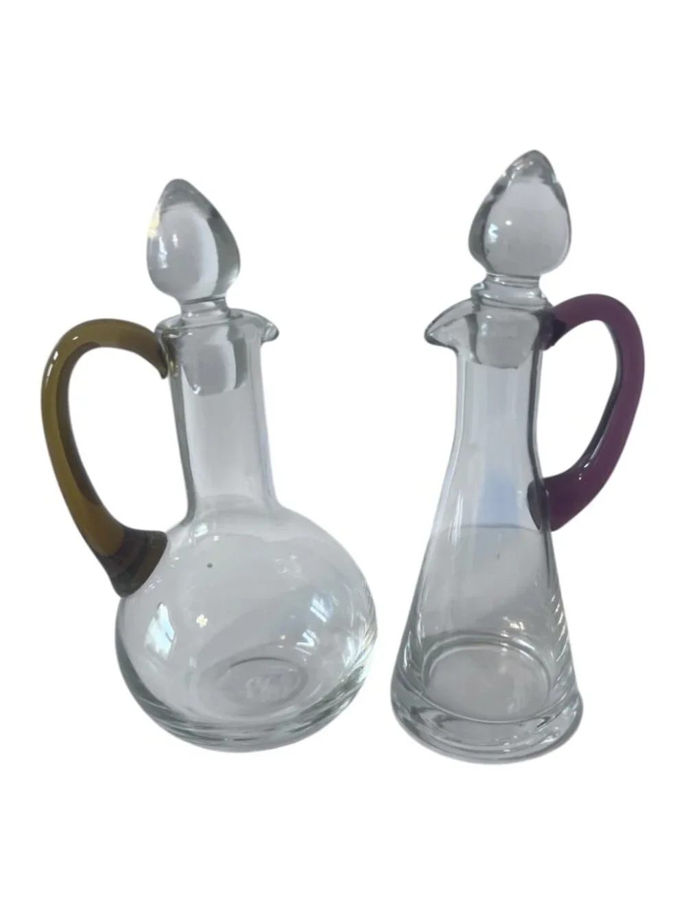 Pier 1 Imports Glass Oil and Vinegar Cruet Set With Stoppers Boxed